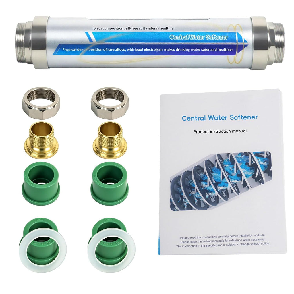 Salt-Free Whole House Water Descaler System, ¾-Inch & 1.2-Inch NPT Interfaces, 87% Descaling Rate, Prevents Limescale