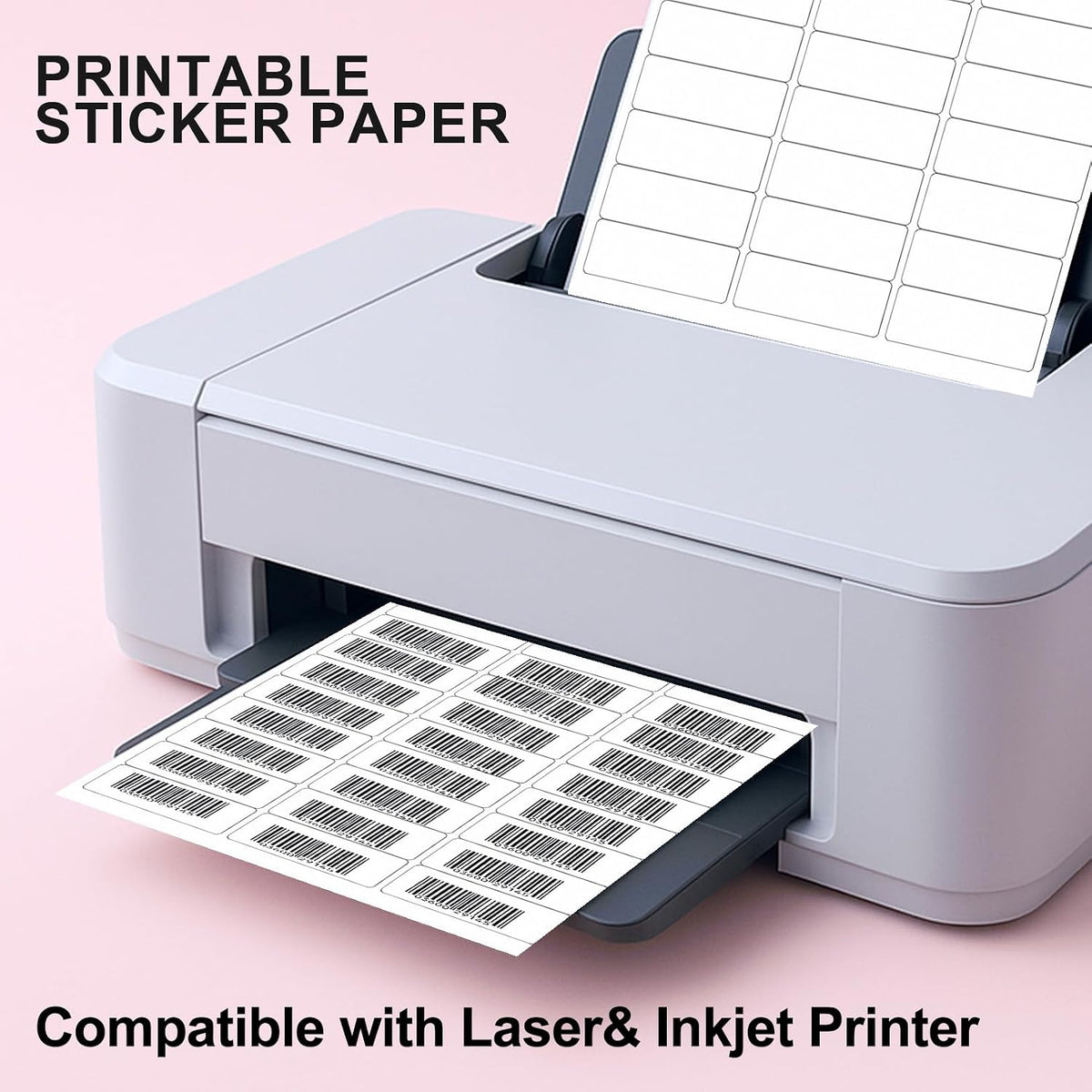 1" x 2-5/8" Address Labels, 1200 White Mailing Labels, 40 Sheets