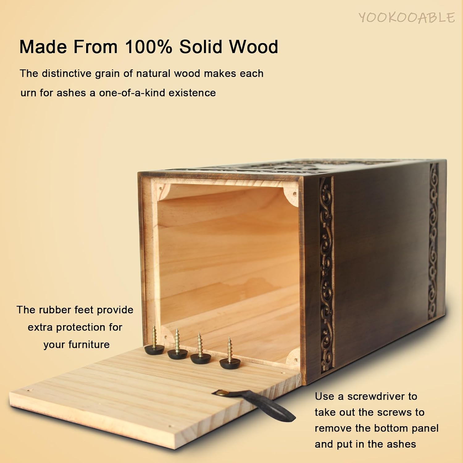 Wooden Urn for Ashes Adult Male Female, Handcrafted Large Cremation Urns Box for Human Ashes Adult Man Woman