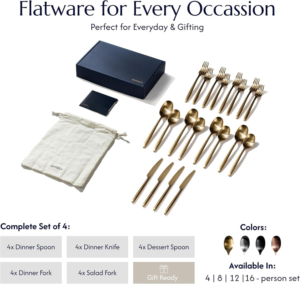 Ava 20-Piece Flatware Set, 18/10 Stainless Steel