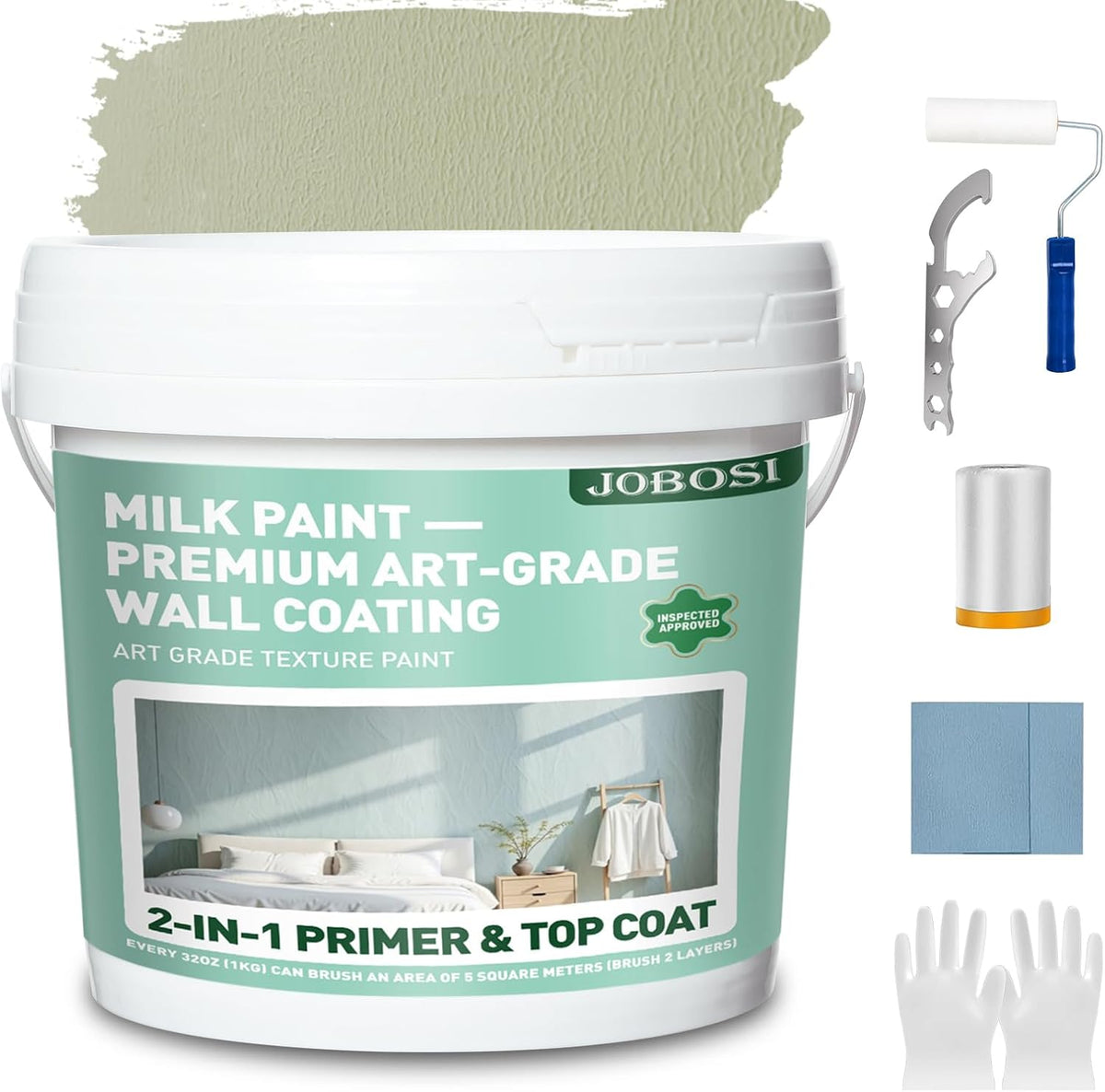 Interior Wall Paint，1 Gallon Paint For Wall，Interior Wall Paint （Cyan） For Interior And Exterior Use - Weather, Paint