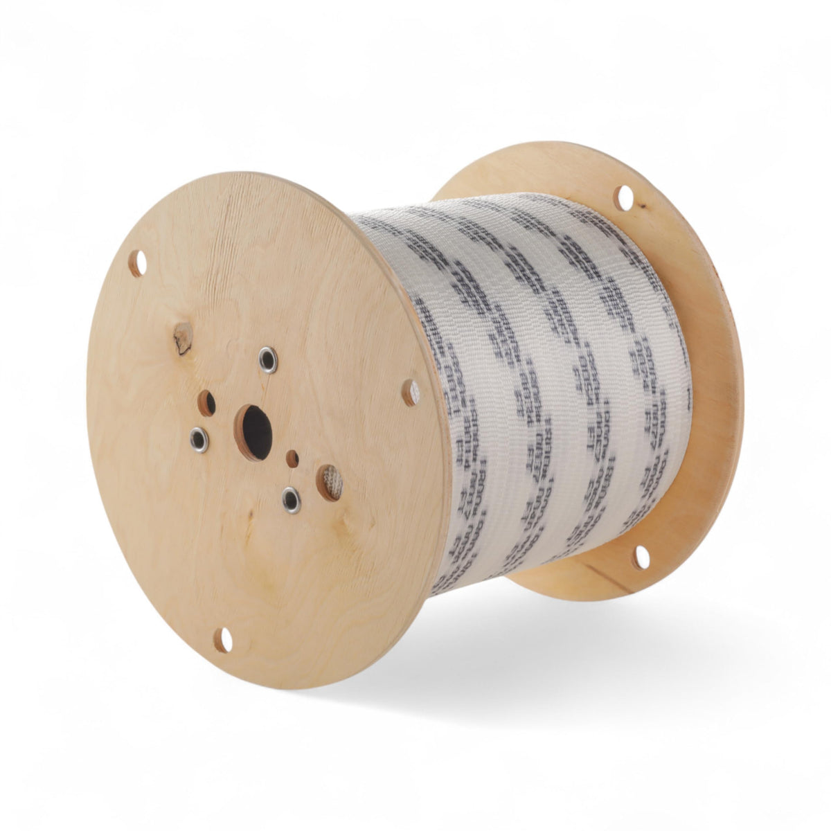 ESK Packaging Conduit Measuring Pull Tape – 1/2 Inch x 500 ft – 1250#, Wooden-Reel, Low-Stretch, Pre-Lubricated Polyester Pull Tape | Foot-Marked | Underground Conduit & Wire Pull String
