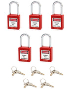 Lockout Tagout Locks, Safety Padlock, 5 Padlocks with 10 Keys