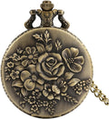 Vintage Pocket Watch with Chain for Men Necklace Watches for Women | Classic retro pendant watch,Unique analog quartz