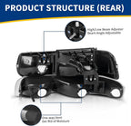 AUTOSAVER88 Headlight Assembly Compatible with 1999-2002 Chevy Silverado