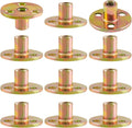 12Pcs 1/4"-20 Carbon Steel T-Nut Zinc-Plated Insert Nuts