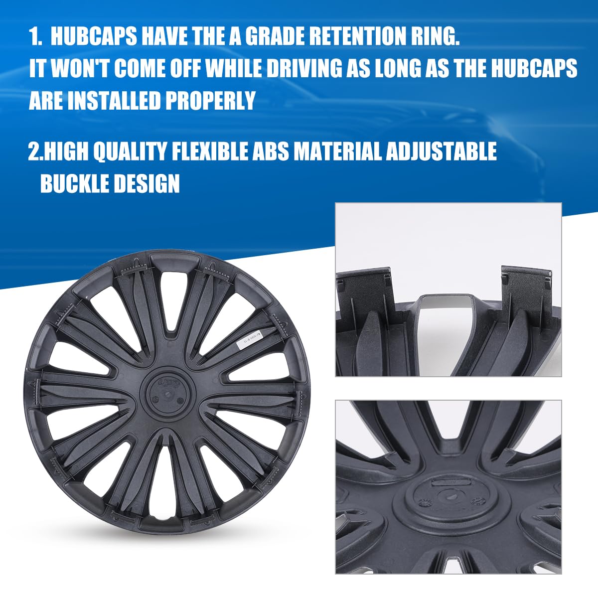 15in Wheel Guards (4 Pack) Hubcaps for Car Accessories Wheel Covers