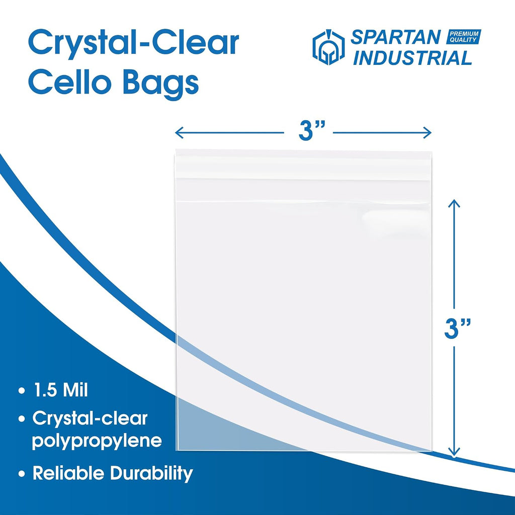 3" X 3" Mini Self-Sealing Cellophane Bags (1000 Count) Clear Cookie Bags