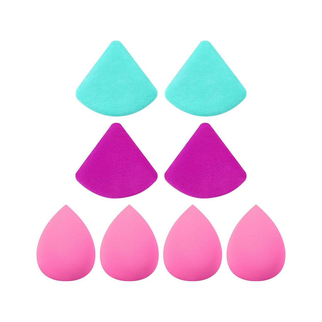 Puffs N' Stuff Makeup Sponge Set, Triangle Powder Puff, 8 Count