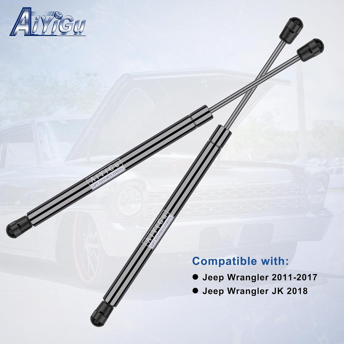 6678 Rear Window Struts for Jeep Wrangler 2011-2017 2 PCS