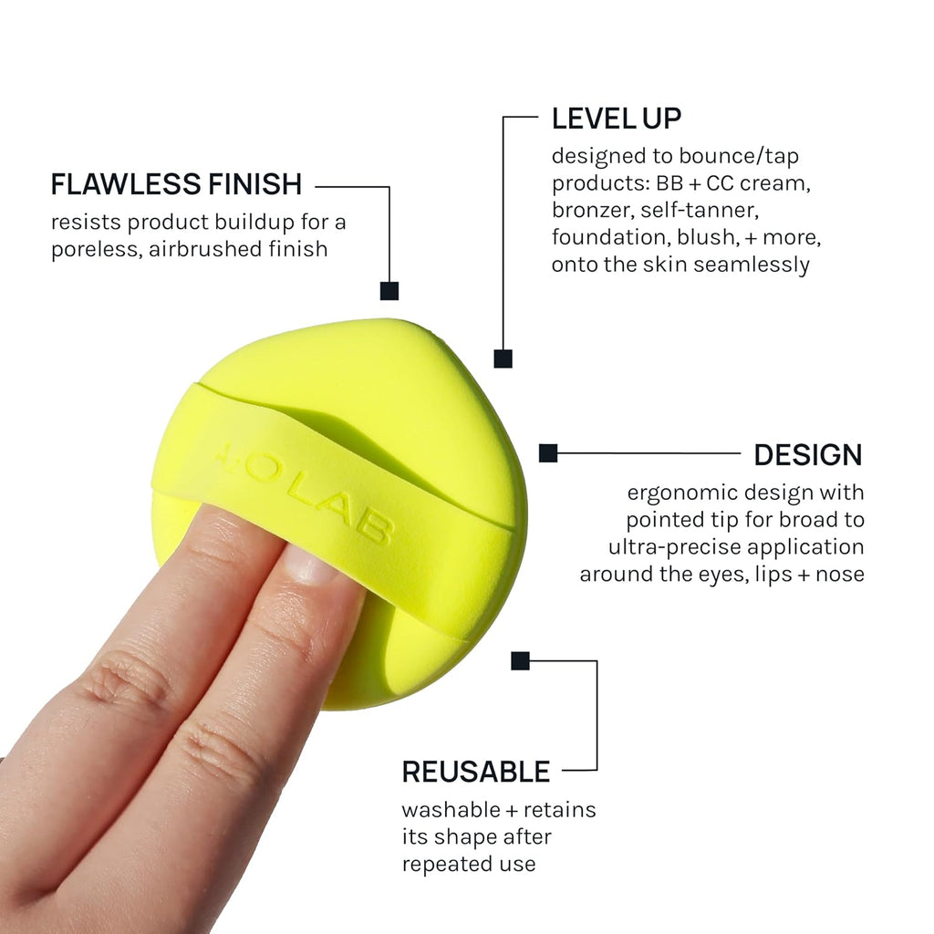 Silky Silicone Makeup Sponge Set, Reusable Cosmetic Applicators Extra Soft Rubycell Makeup Sponges (Lime)