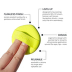 Silky Silicone Makeup Sponge Set, Reusable Cosmetic Applicators Extra Soft Rubycell Makeup Sponges (Lime)