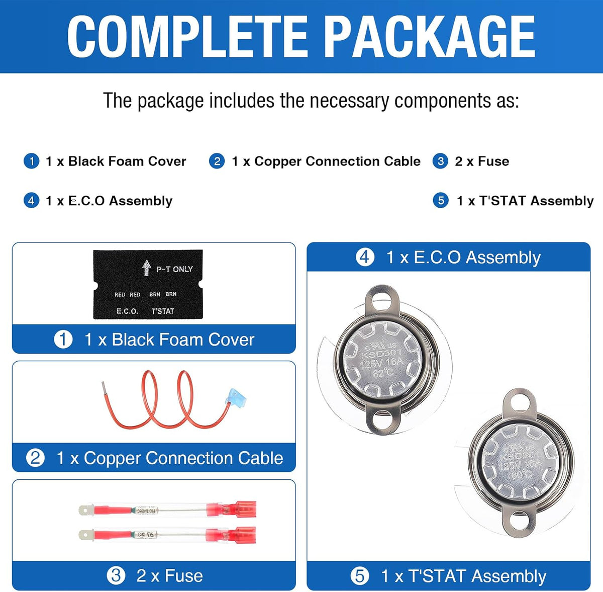 91447 93866 RV Water Heater Thermal Cutoff & ECO Thermostat Kit