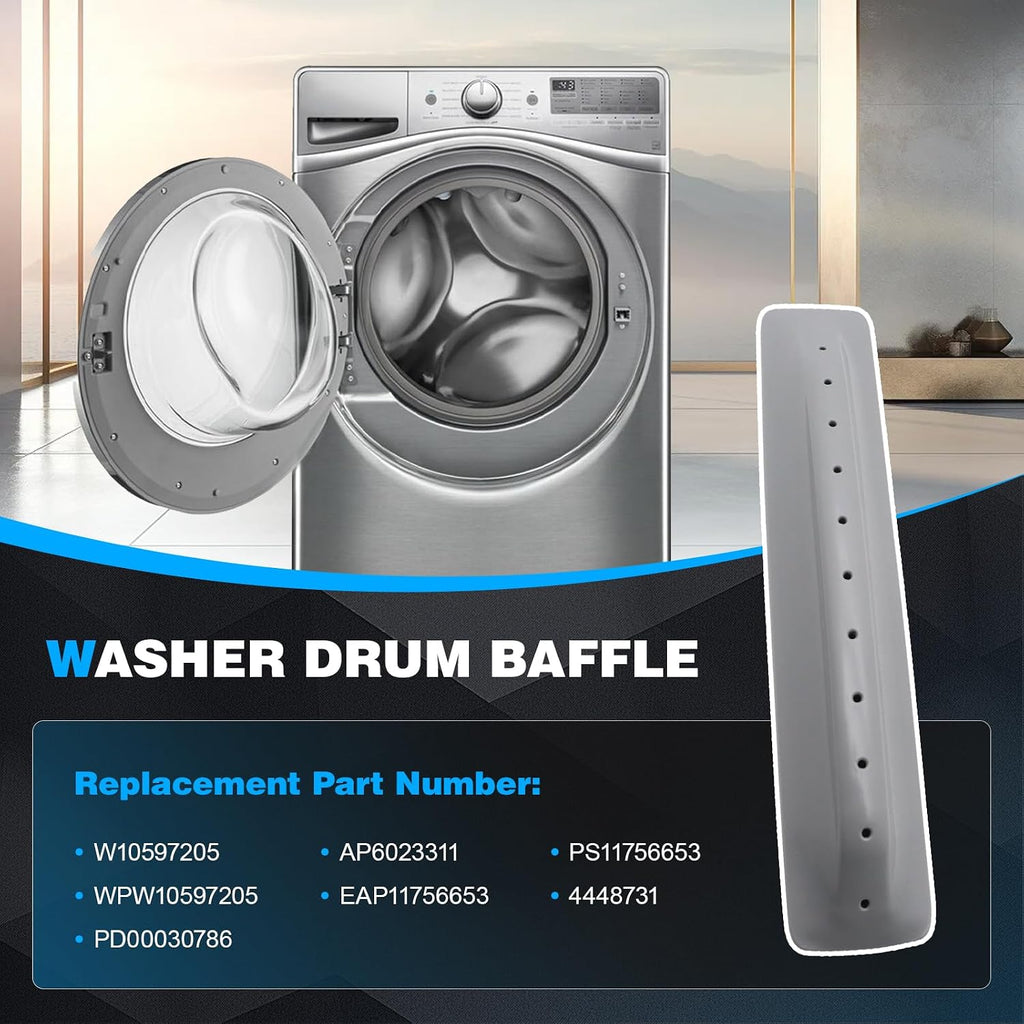 WPW10597205 Washer Drum Baffle Replacement Compatible With Whirlpool Maytag