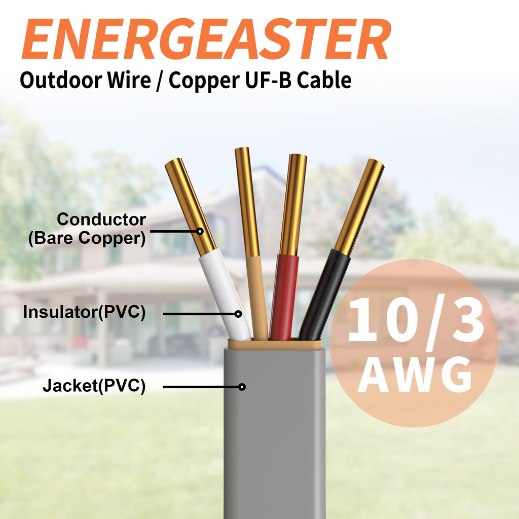Energeaster 10/3 UF-B 250FT Solid Underground Feeder Direct Burial Cable