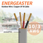 Energeaster 10/3 UF-B 250FT Solid Underground Feeder Direct Burial Cable
