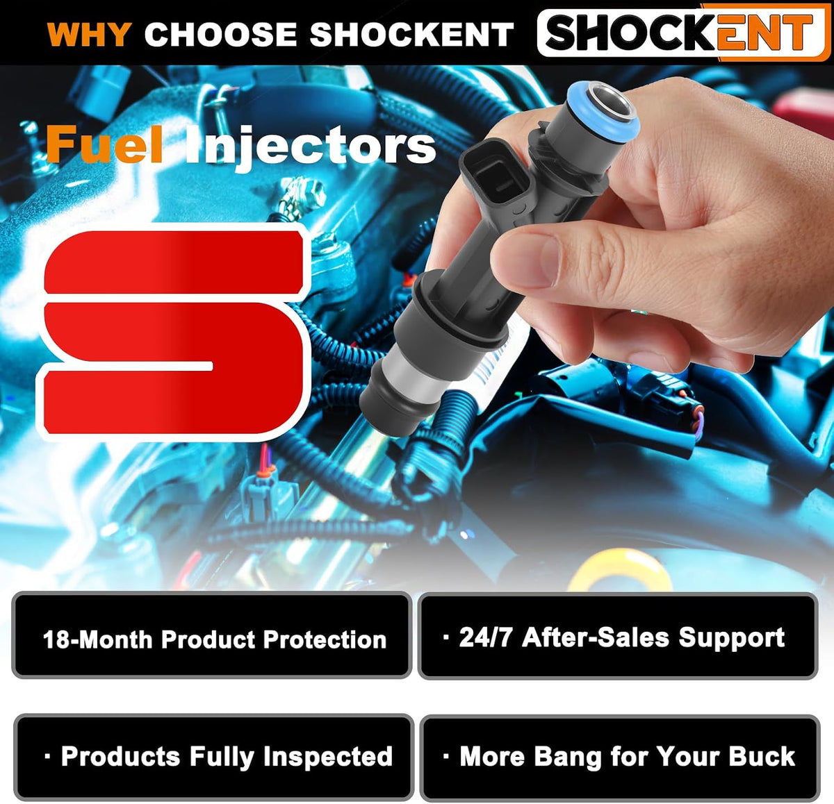 4.2L 4-hole Fuel Injectors Fit for:-Chevy for:-GMC for:-Buick