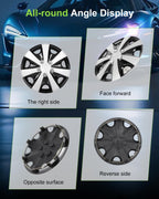 Hubcaps Wheel Cover 15" 4 PCS Black & Silver for Kia