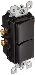 Leviton 15 Amp, 120/277 Volt, Decora Single-Pole, AC Combination Switch, Commercial Grade, Grounding, 5634-E, Black