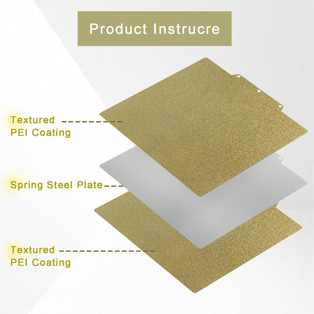 Double Sided Textured PEI Build Plate for Adventurer 5M 235x235mm Spring Steel Sheet Hot Bed Replacement