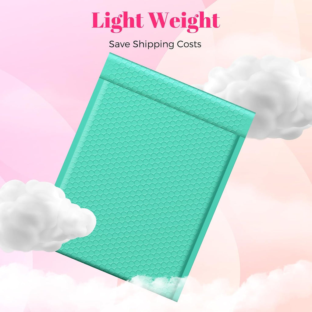 Bubble Mailers 10x13" Padded Envelopes Teal 40 Pack Waterproof