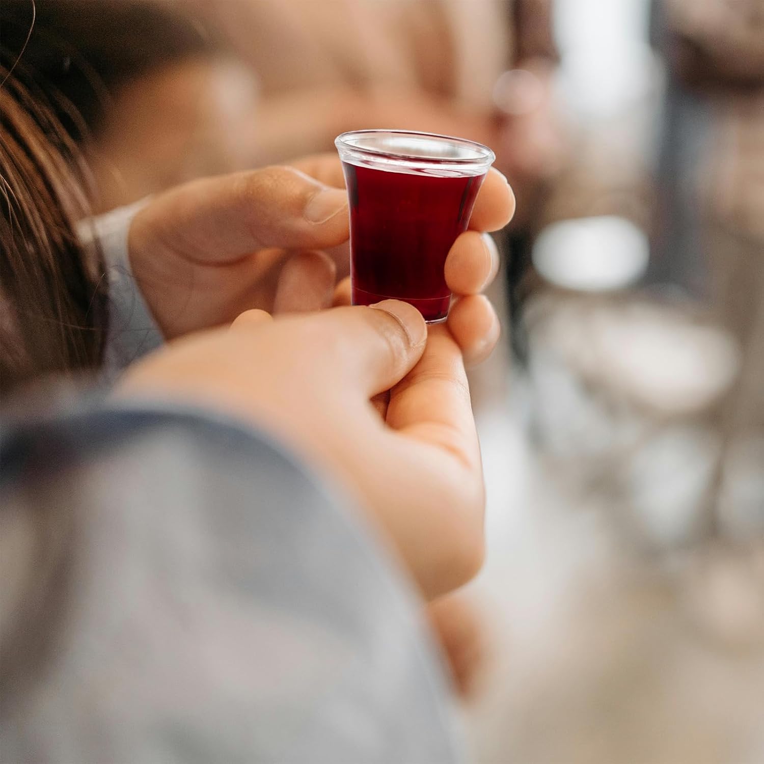 1000 Pack Communion Cups, Plastic Disposable Cup Fits Standard Holy Communion Trays, 0.5 Ounce, Clear
