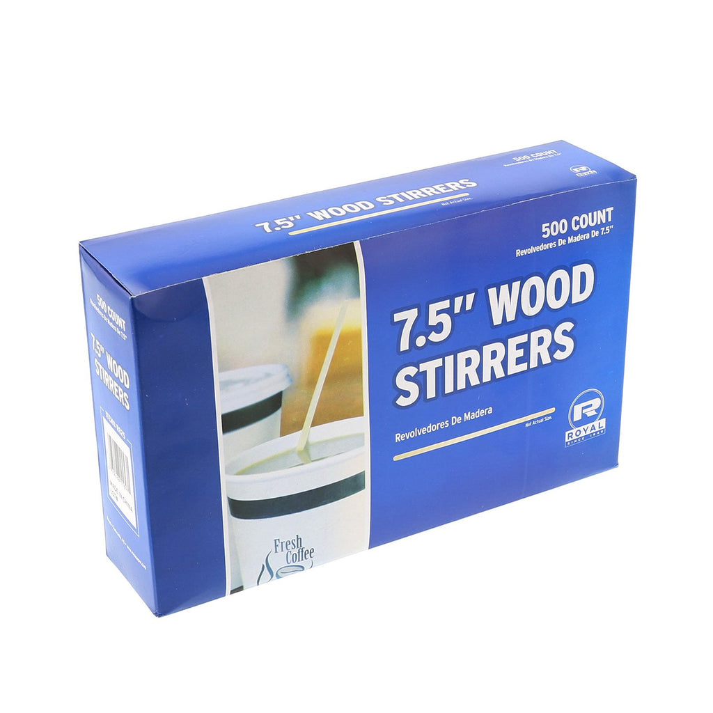 7.5" Wood Coffee Beverage Stirrers, Package of 500
