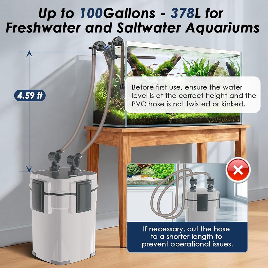 Aquarium Canister Filters,Ultra-Quiet External Fish Tank Filter