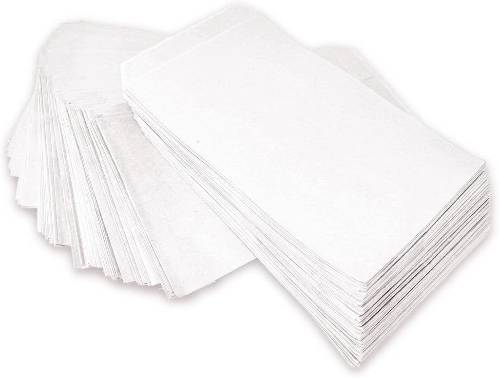 Flat White Kraft Paper Bags (White, 12"x15")(100 Qty)