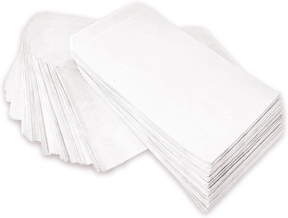 Flat White Kraft Paper Bags (White, 12"x15")(100 Qty)