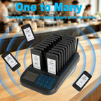 Restaurant Pager System,Social Distancing Buzzer 20 Pagers(Black)