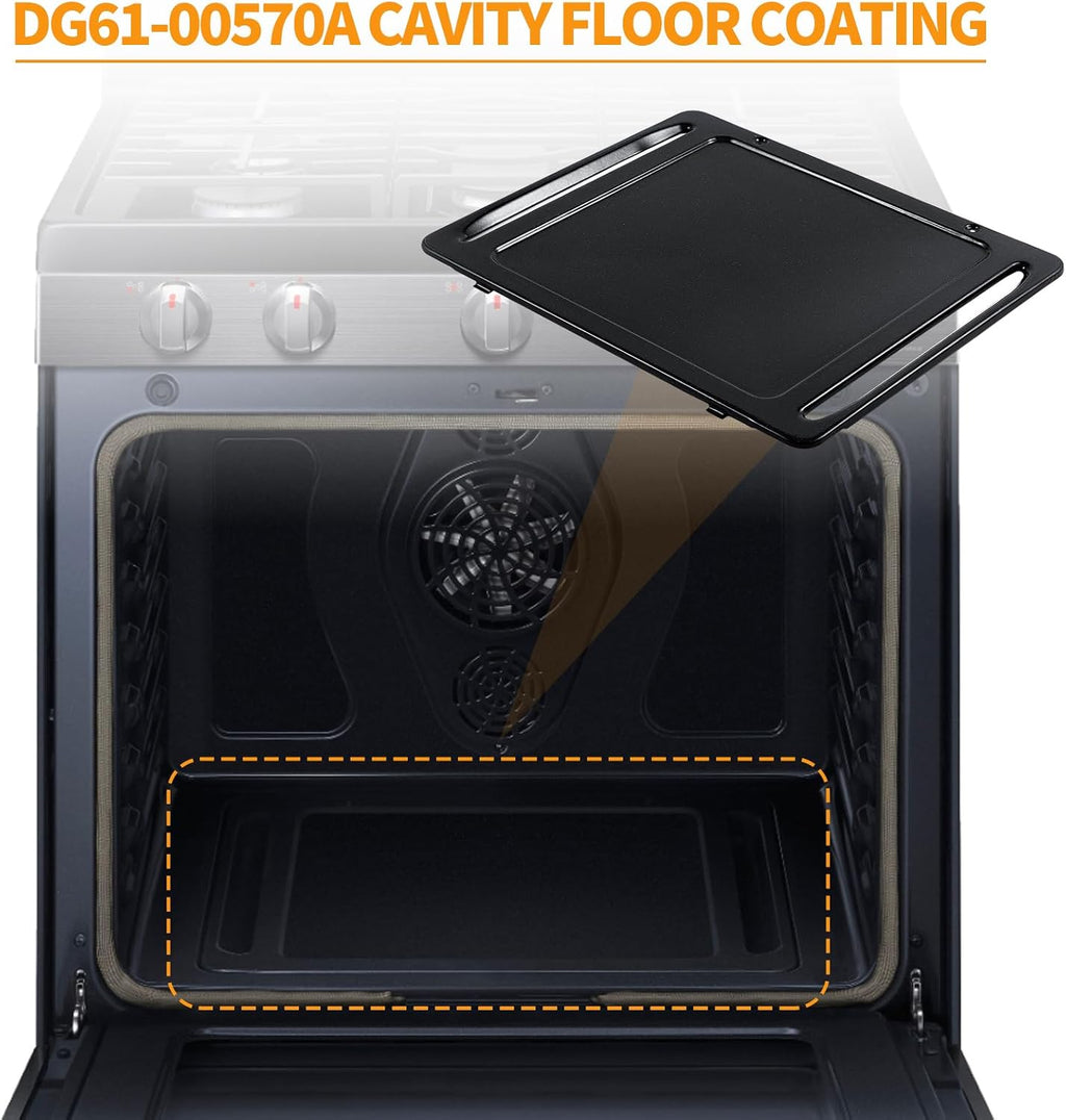 Atgestore DG61-00570A Range Oven Bottom Liner Replacement for Samsung Oven Bottom Plate NX58H5600SS/AA Oven Parts Samsung Gas Stove Oven Liner Cavity Floor Coating Bottom Panel