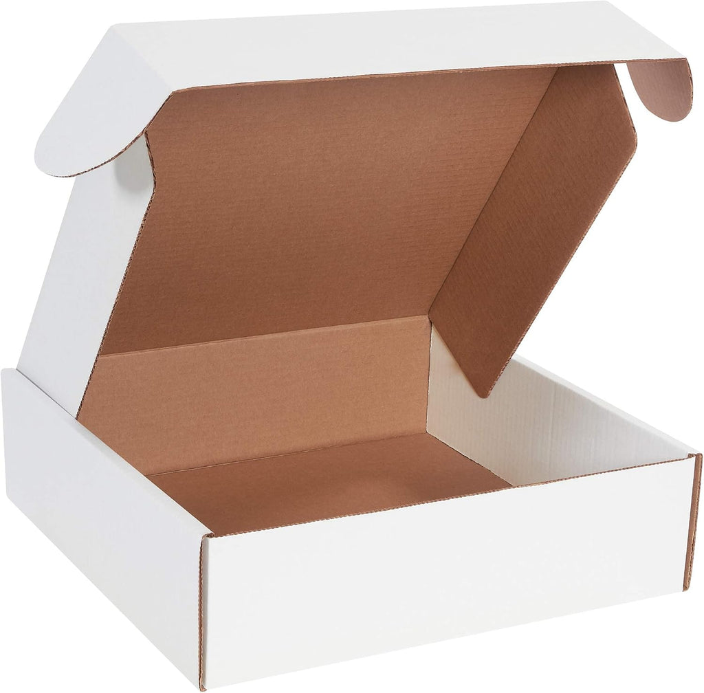 14" Deluxe Shipping Boxes 14"L x 14"W x 4"H, 50-Pack - White Box Mailers for Packaging, Storage, Gifts or Bulk