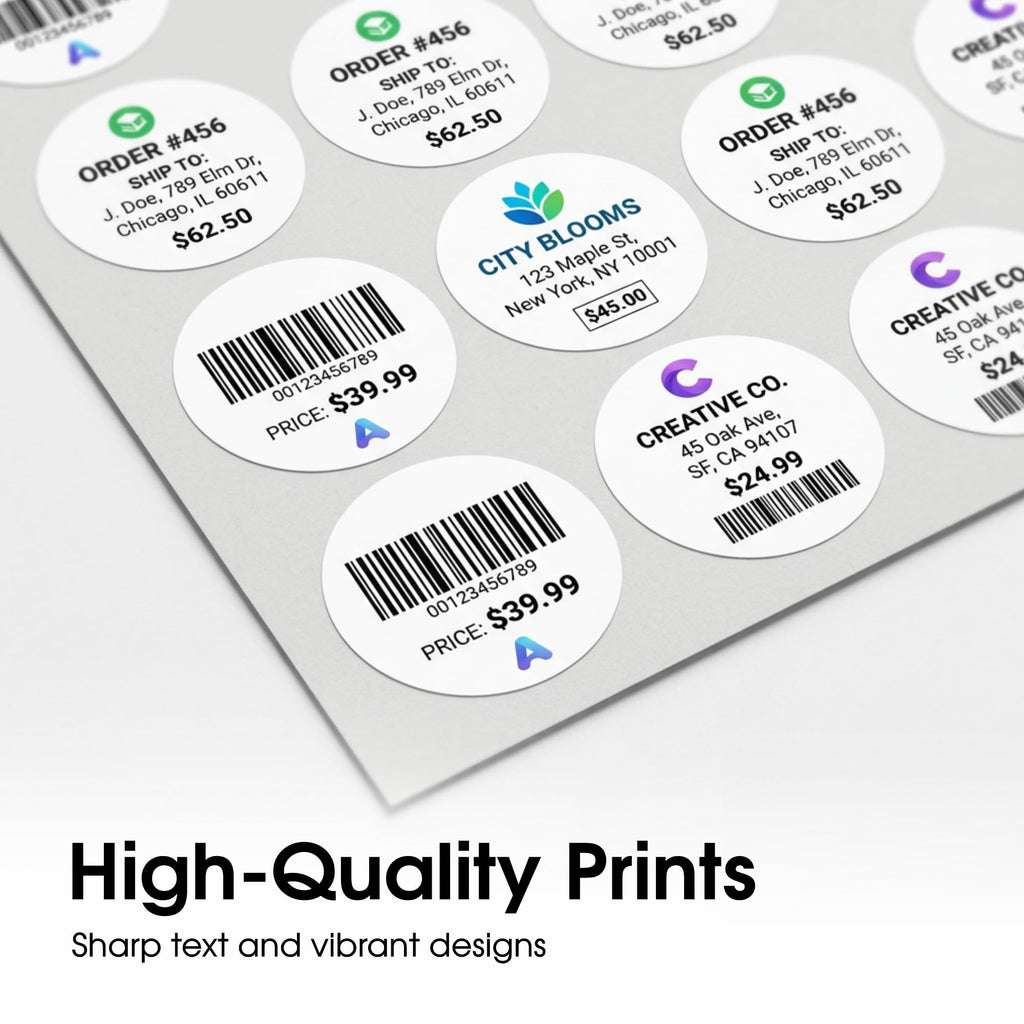2" Sticker Labels for Laser & Inkjet, Spartan Industrial Template C004