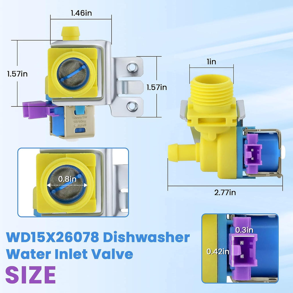 WD15X26078 Dishwasher Water Inlet Valve Compatible for GE Dishwashers