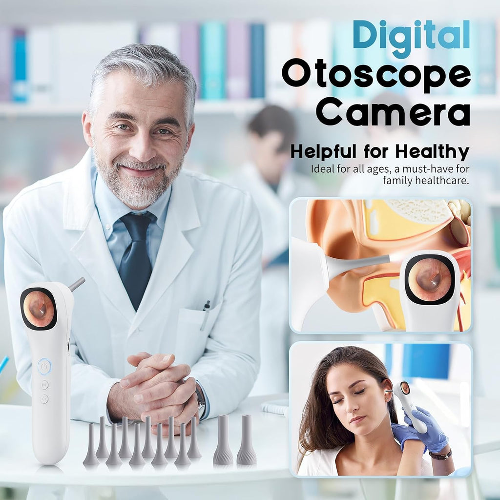 Otoscope Ear Camera with 1.21” Screen, 1080P Ear Scope with 4 LED Lights, Otoscope Camera for Adults, Support Photo &