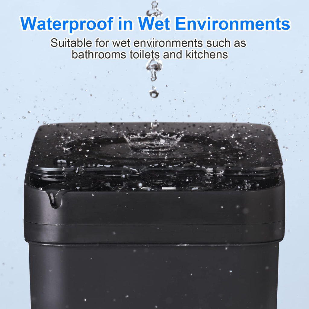Bathroom Touchless Trash Can 2.2 Gallon Smart Automatic Motion Sensor Rubbish Can with Lid Electric Narrow Small