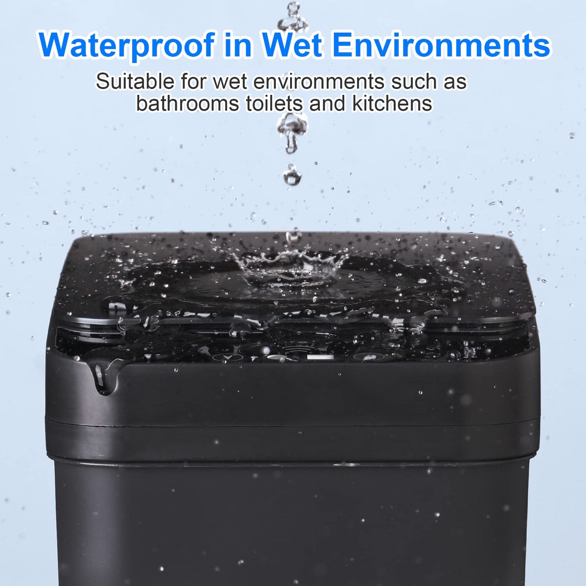 Bathroom Touchless Trash Can 2.2 Gallon Smart Automatic Motion Sensor Rubbish Can with Lid Electric Narrow Small