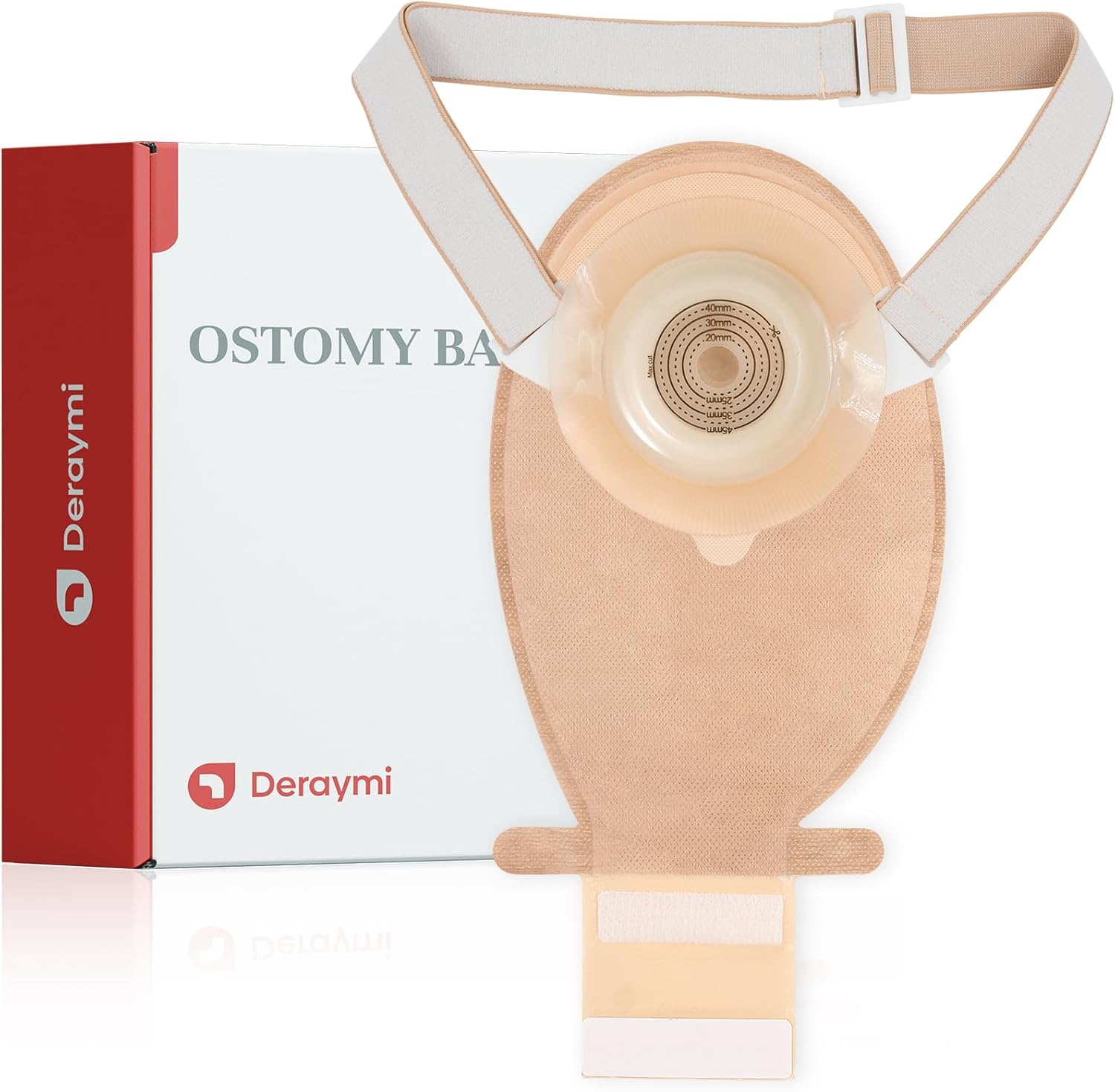 10 Pack Convex Colostomy Bags with A Belt, One Piece Ostomy Bag Drainable Pouches Ostomy Supplies for Uneven Wrinkled