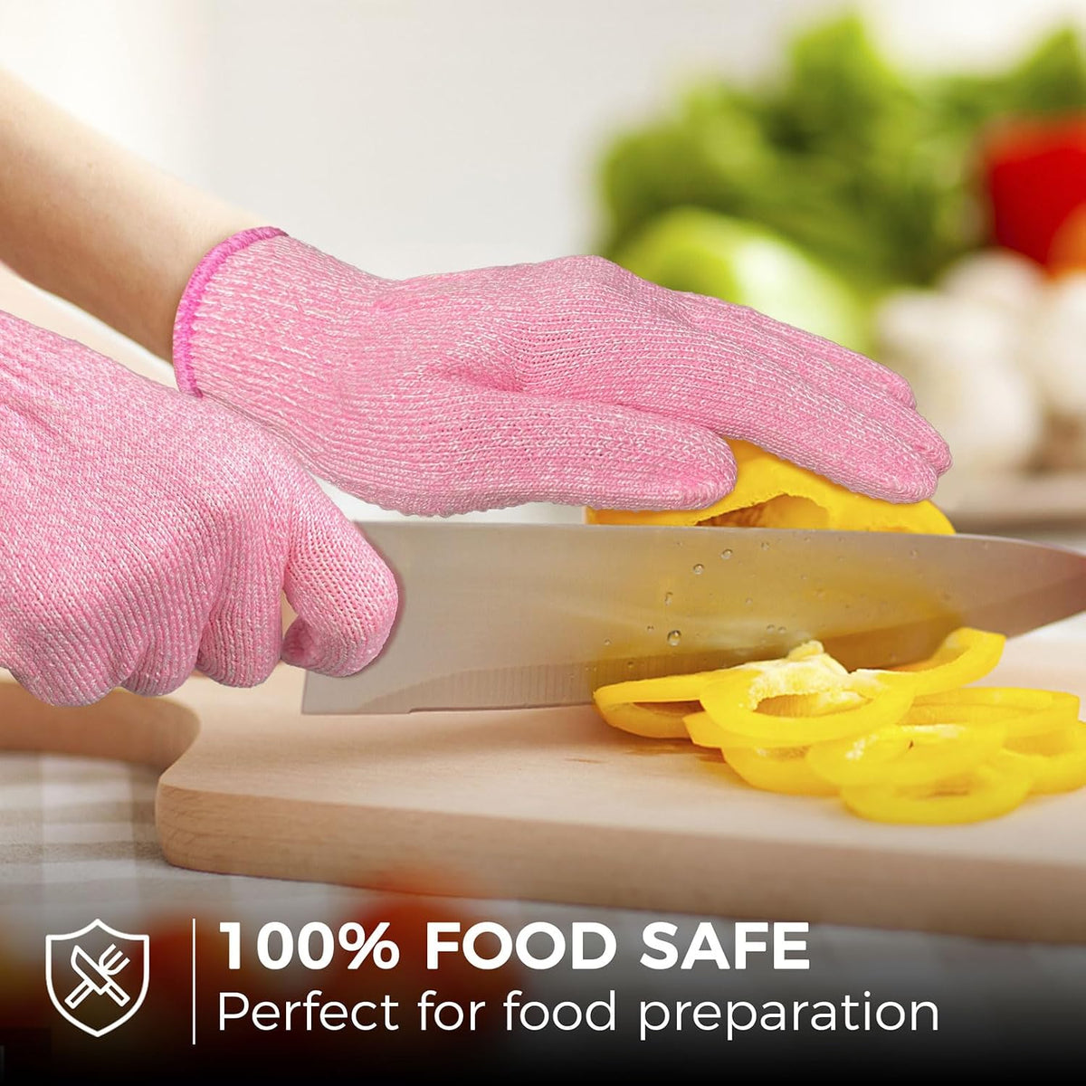 Level 5 Cut Resistant Gloves with Non-Slip Grip, 2 Pairs