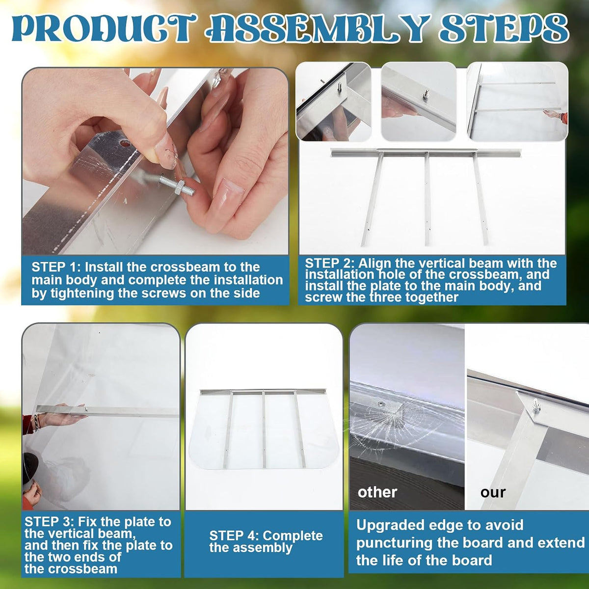 1 Set 59 x 38 Inch Extra Large Heavy Duty Polycarbonate Egress Window Well Cover, Sloped Design, Weatherproof