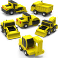Construction Trucks Mold Free Bath Toys, 6 Pack | Sealed, No Hole Bath Toys Design Keeps Moisture Out | Soft