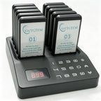 Restaurant Pager System,1640ft Long Range Restaurant Vibrating Buzzers with Beeping,Vibration,Flashing,10 Pagers for