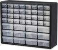 44-Drawer Plastic Storage Cabinet, 20"W x 6"D x 16"H, Black