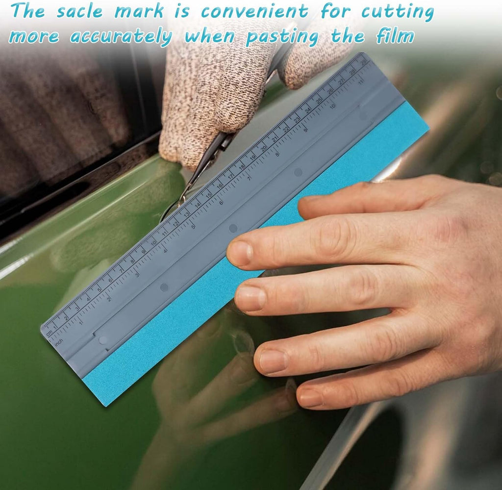 Felt Squeegee, 1Pcs 12 Inch Vinyl Squeegee Tool Wallpaper Tools Window Tint Squeegees, Universal with 30CM Scale