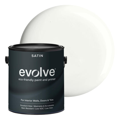 Interior Paint & Primer, Satin (Lace Veil), 1 Gallon – Available in 50+ Colors, One-Coat Coverage, Excellent Hide