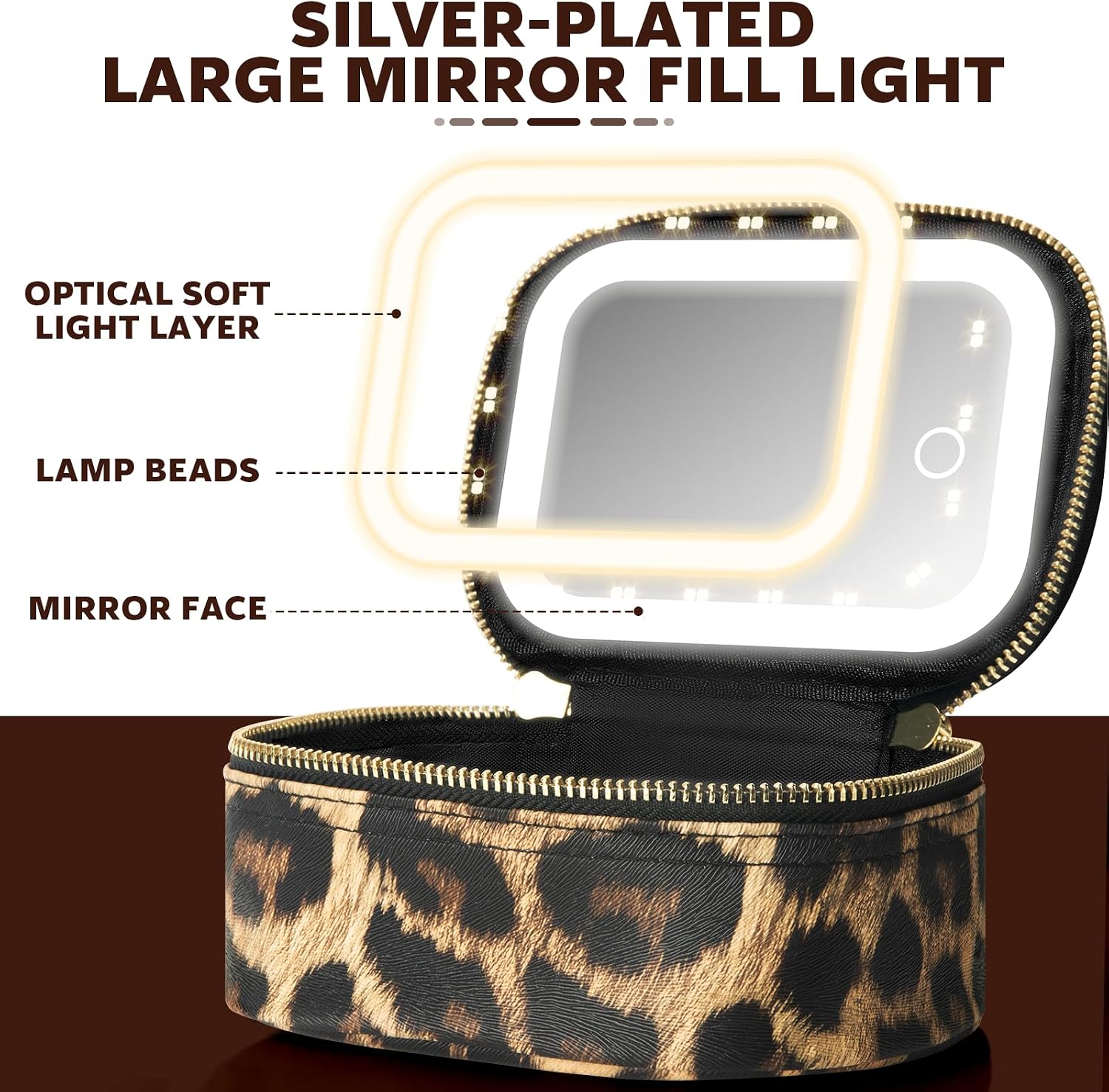 Small Makeup Bag Travel Train Case with Mirror and Light Mini Travel Makeup Train Case Cosmetic Organizer 3