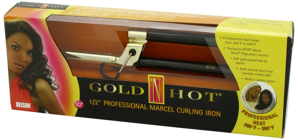 Gold 'N Hot Professional Marcel Curling Iron, 1/2 Inch