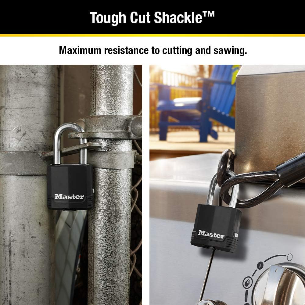 Magnum Outdoor Padlock, Heavy Duty Keyed Lock 2-Pack M115XDLF | 1-7/8" Weather-Resistant Lock Protects Outdoor