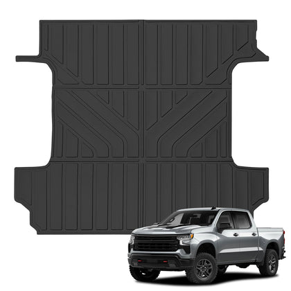 Truck Bed Mat Compatible with 2019-2024 2025 Chevy Silverado 1500 & GMC Sierra 1500 Crew Cab 5.8Ft Short Bed, TPE